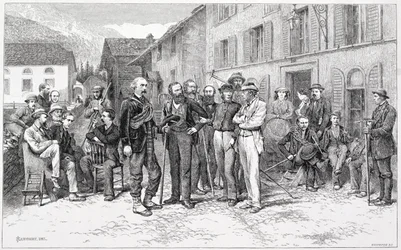La Sala del Club de Zermatt en 1864, de 